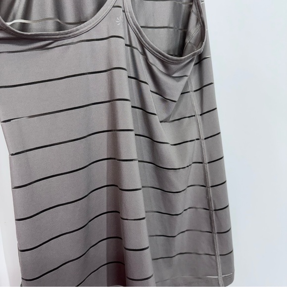 Athleta Gray Sheer Stripe Muscle Tank Athletic Work Out Tank Size XXS - Picture 9 of 16